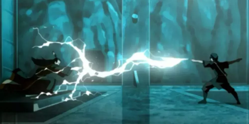 Zuko redirecting Ozai's lightning - Avatar: The Last Airbender