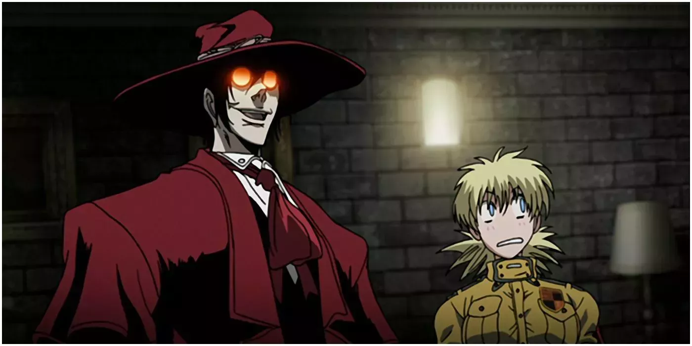 Alucard and Hellsing contemplate attacks in Hellsing Ultimate