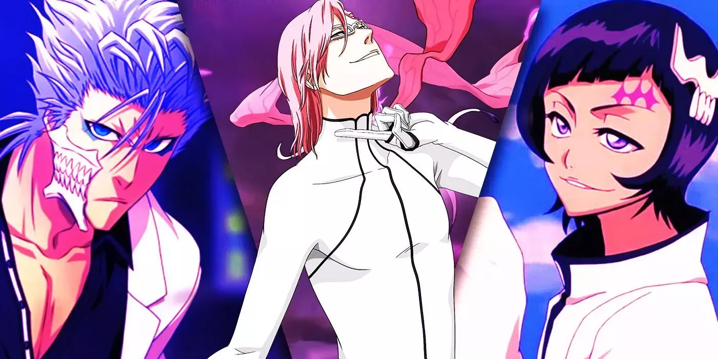 Split Images of Grimmjow, Szayelaporro, and Luppi Bleach