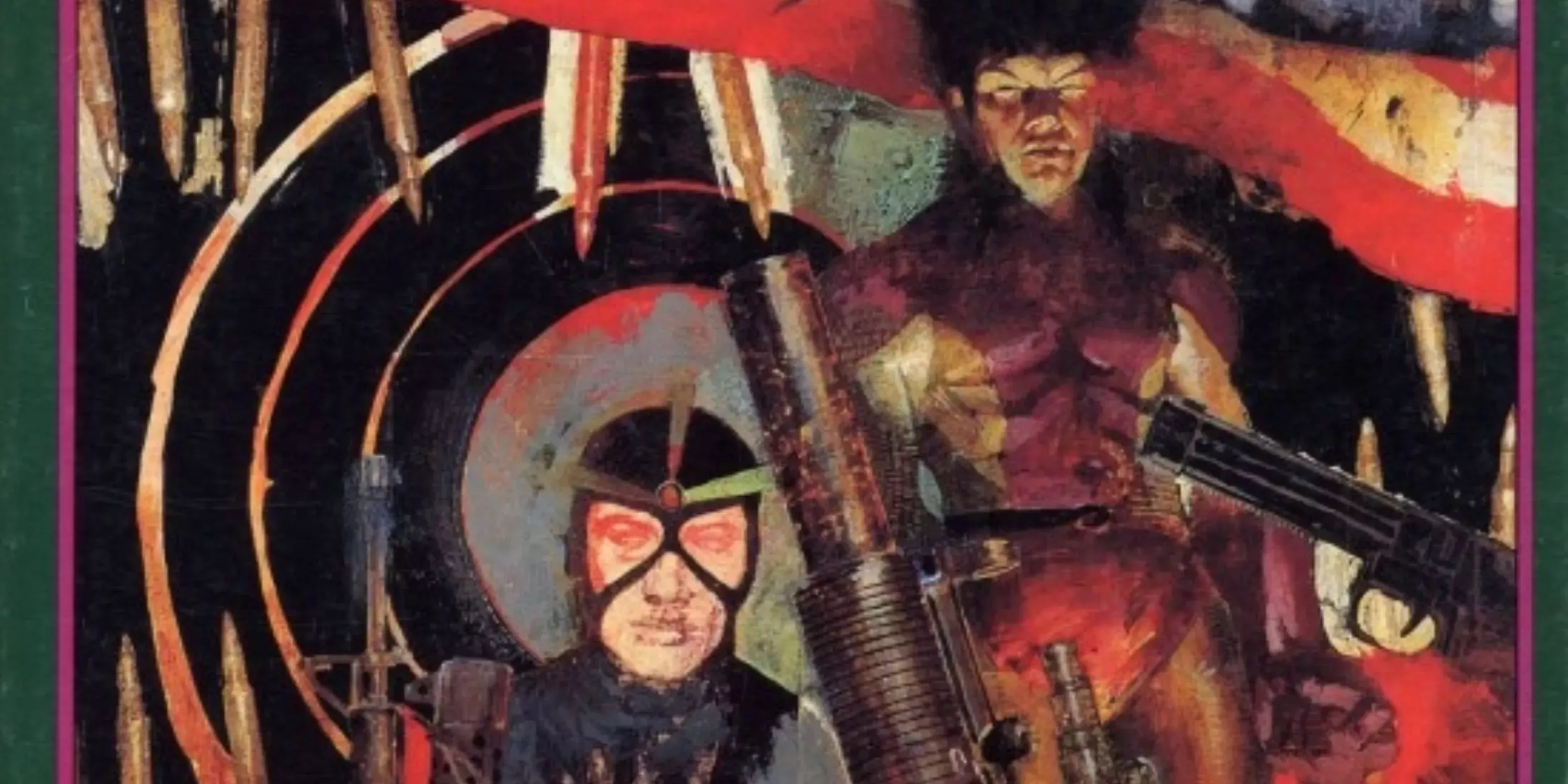 Havok and Wolverine surrounded by guns and bullets