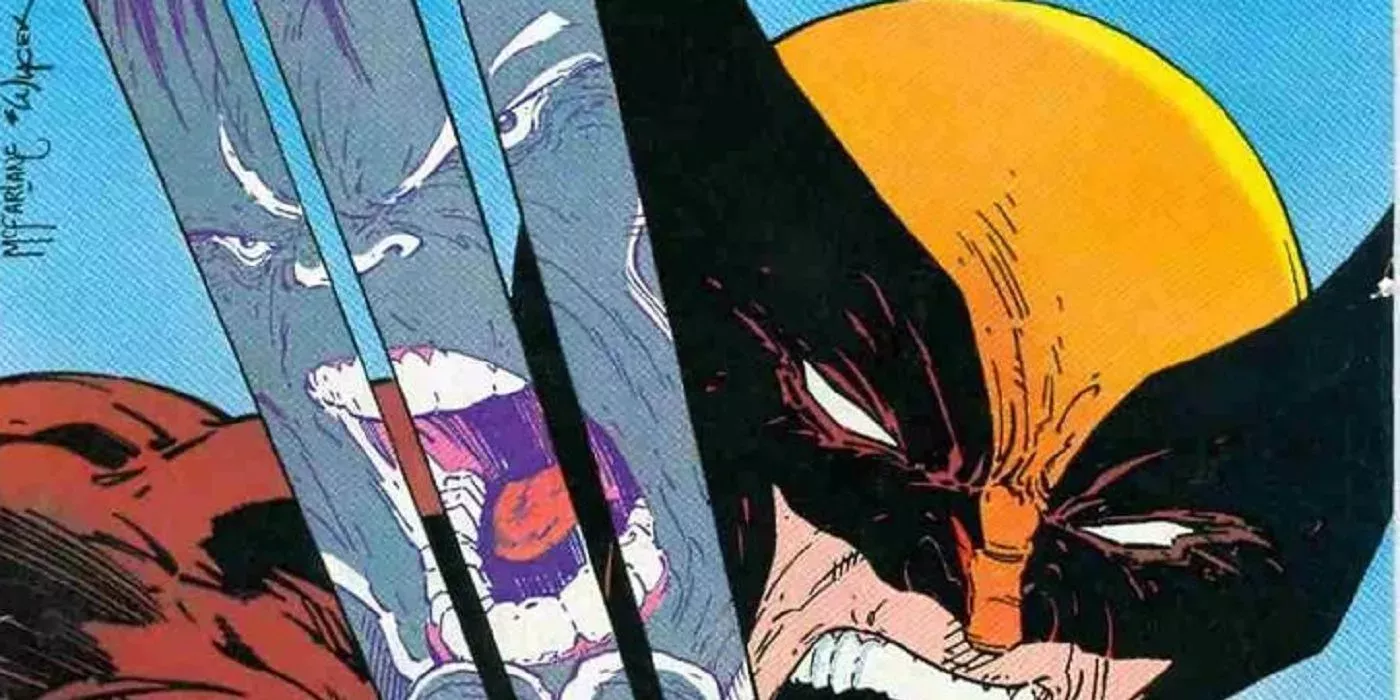 A cover Image from Marvel Comics The Incredible Hulk #340 with Wolverine and Hulk facing off