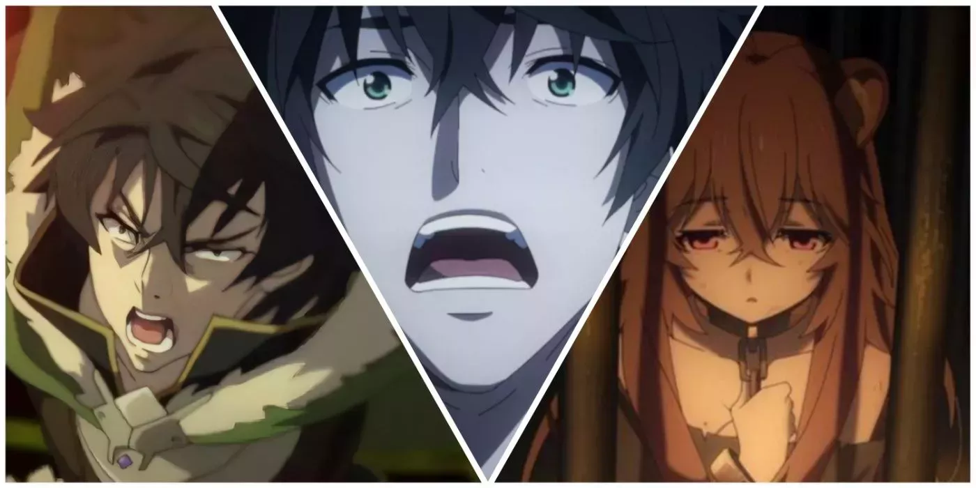 Naofumi and a slave girl from The Rising of the Shield Hero anime.