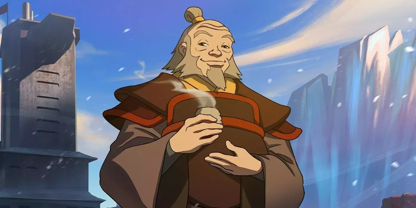 Iroh stands on a ship with tea in Avatar: The Last Airbender.