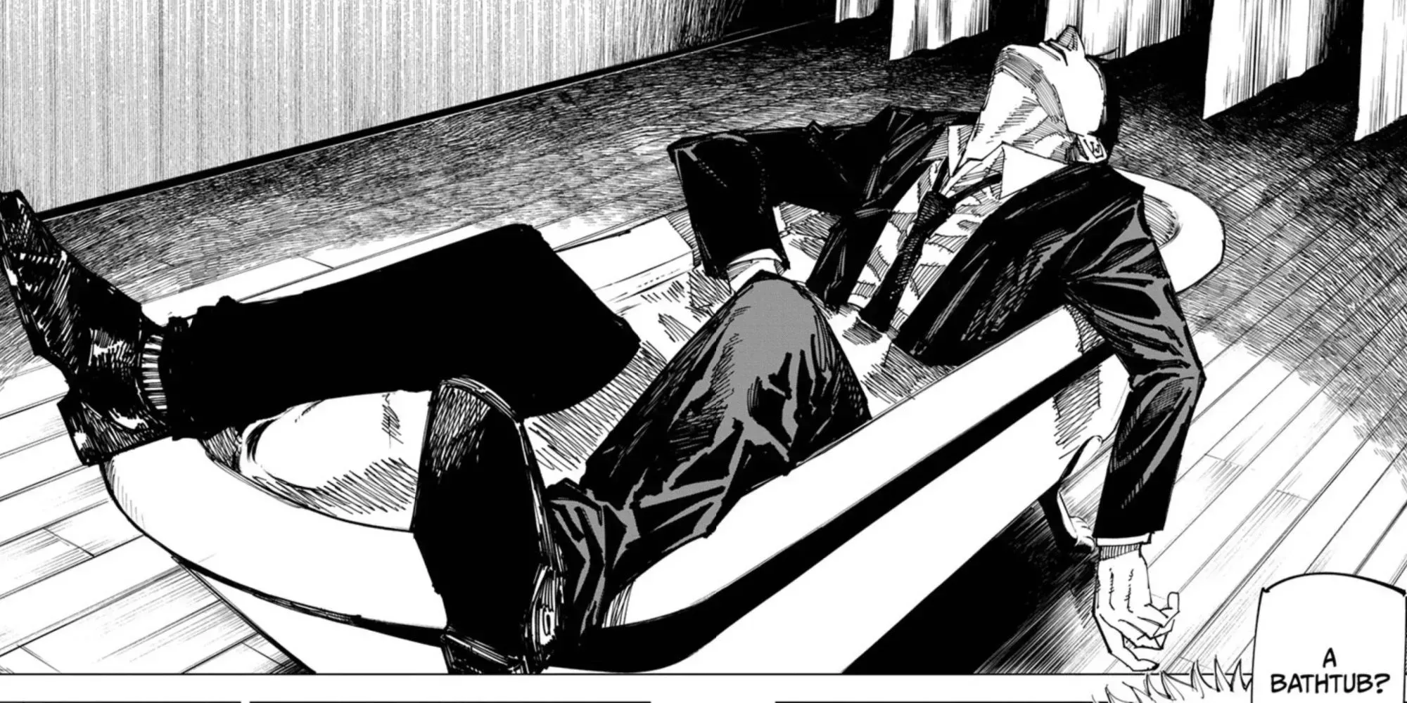 Higuruma in bathtub in Jujutsu Kaisen
