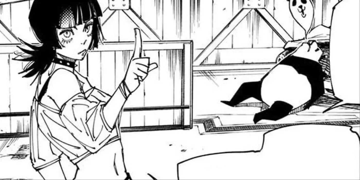 Kirara holding up a finger in the Jujutsu Kaisen manga.