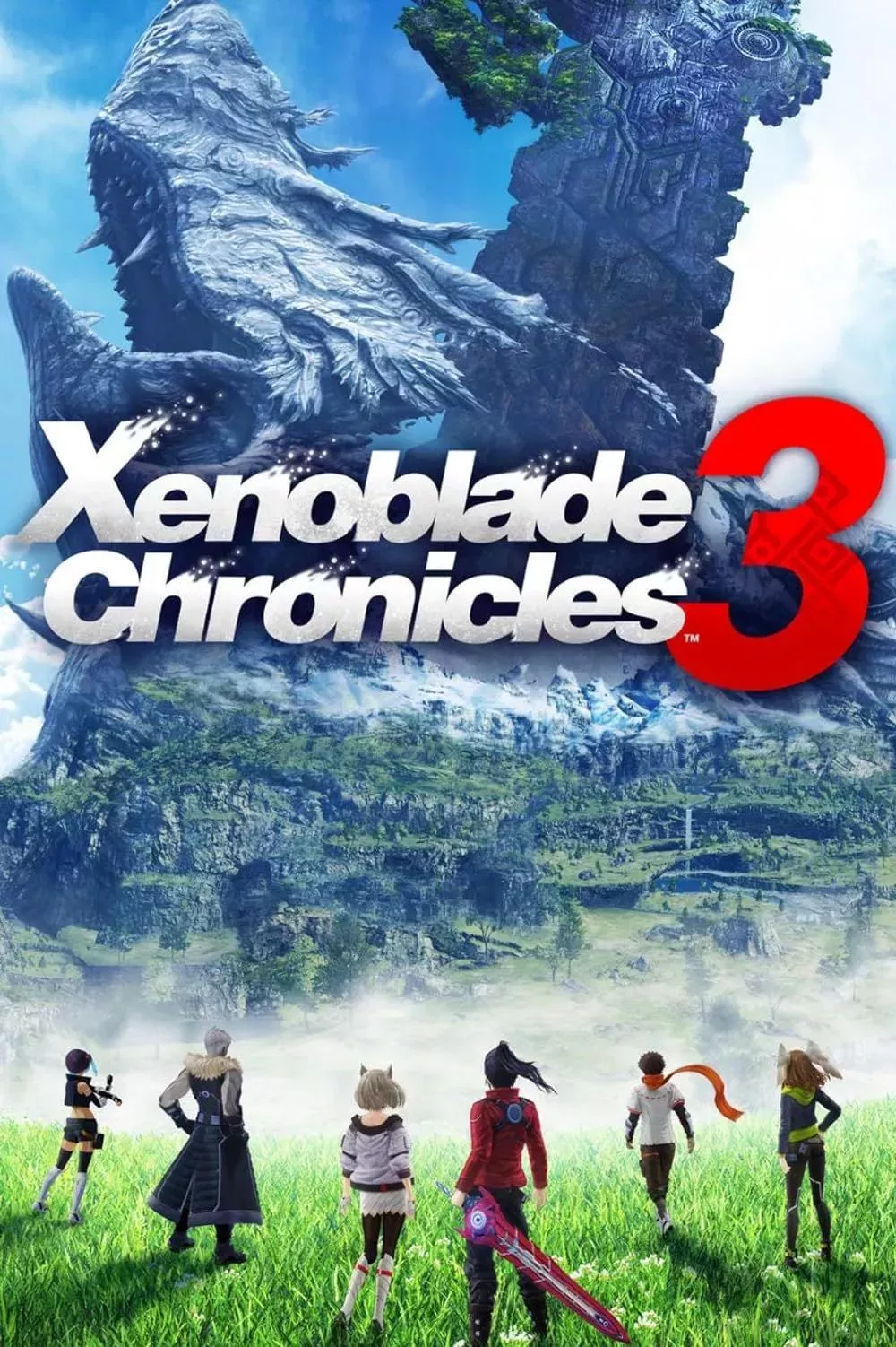 Cover art of Xenoblade Chronicles 3 with the characters getting closer to a monster in the distance