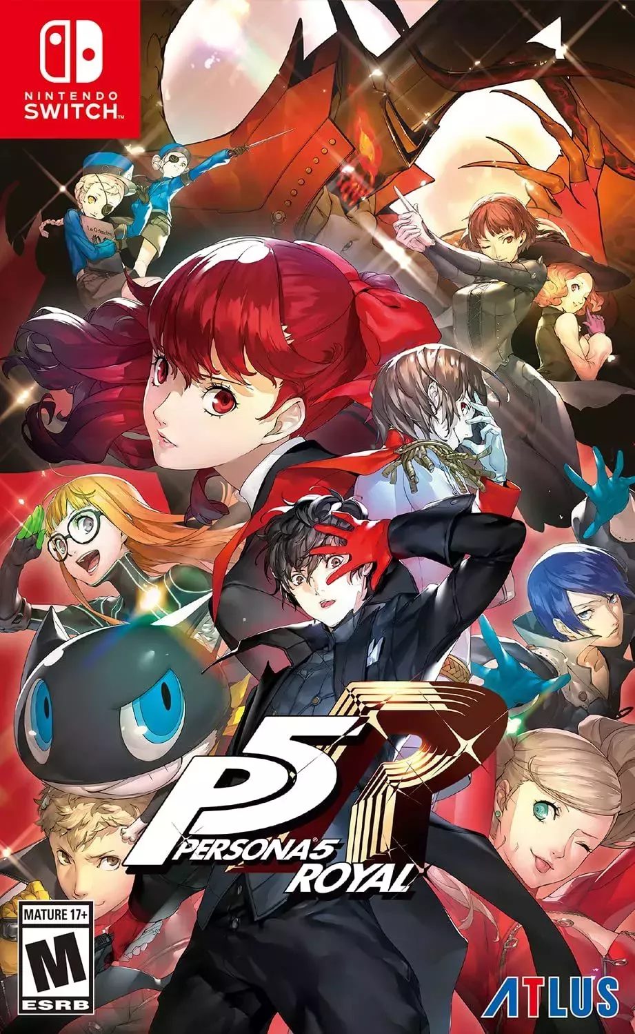 A collage of characters on the cover art for Persona 5 Royal