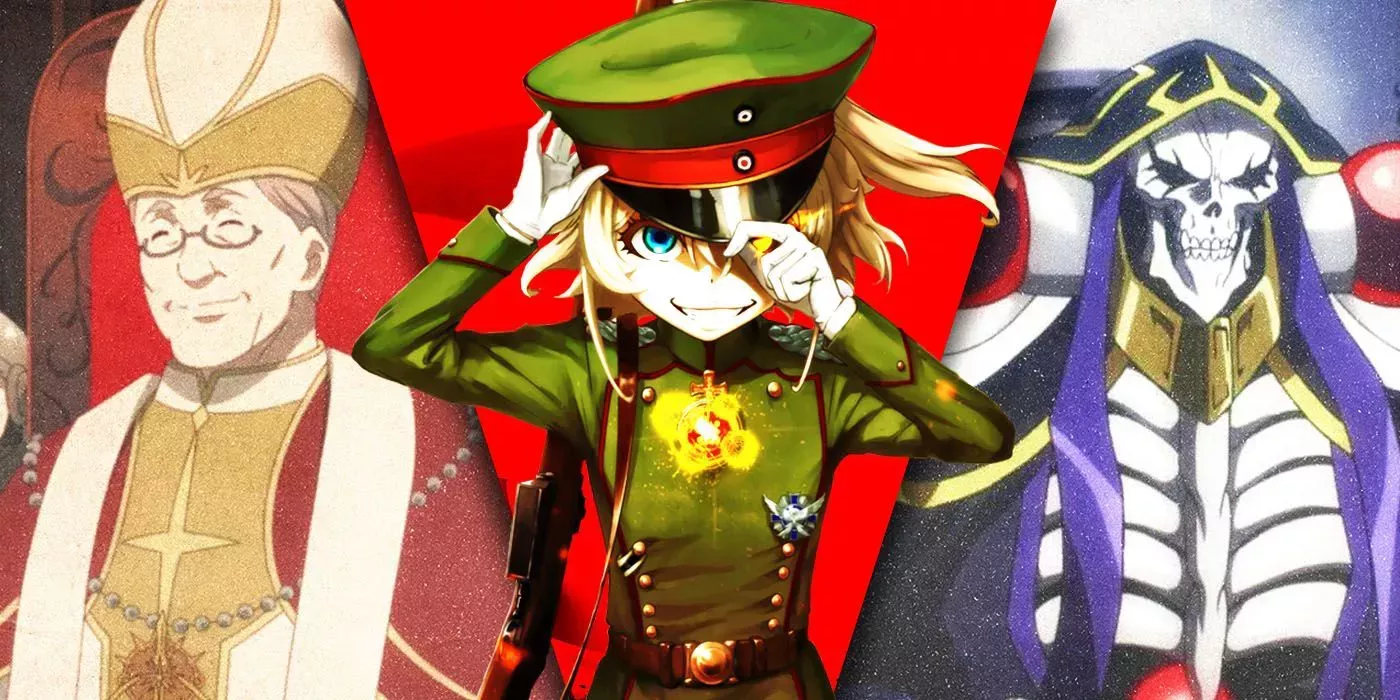 Split Images of Biscas, Tanya, and Ainz