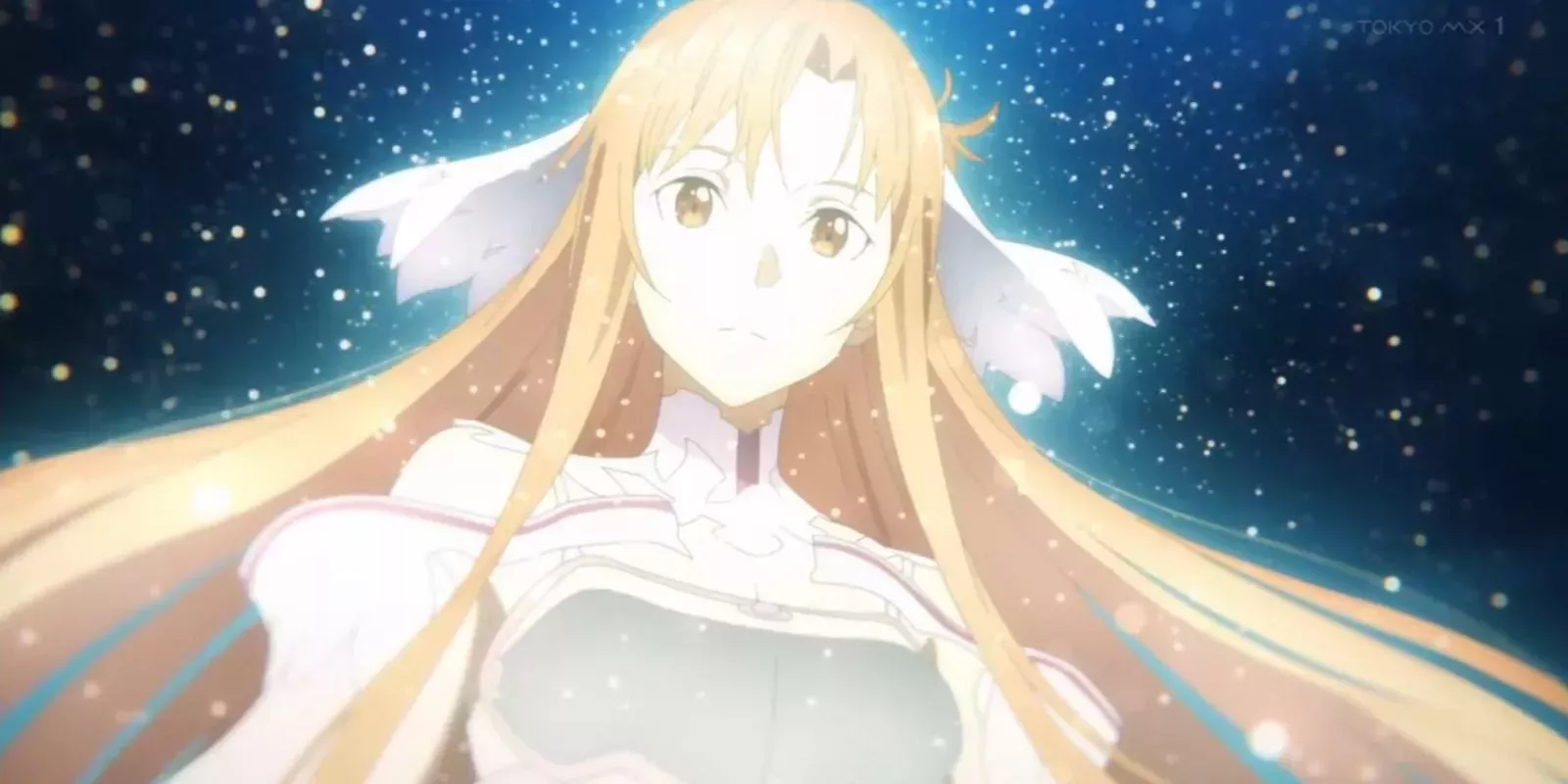 Asuna arriving in the Underworld in Sword Art Online.