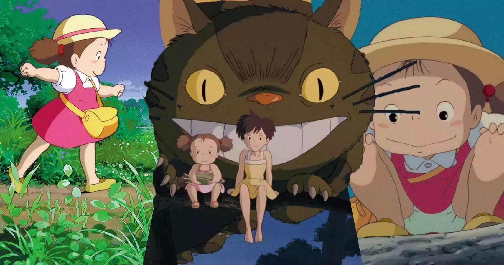 Composite image of Mei and Mei and Sasuke with Catbush in My Neighbot Totoro