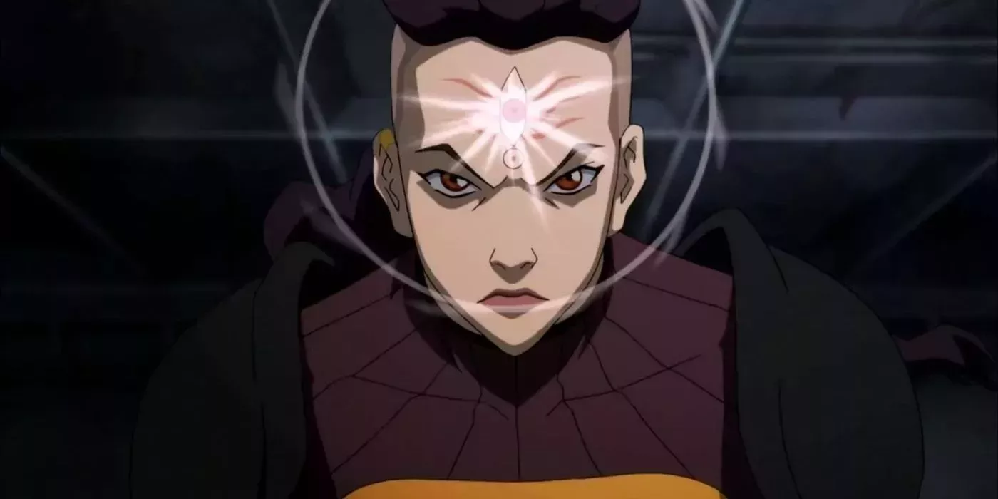 P'li about to use her bending in Legend of Korra