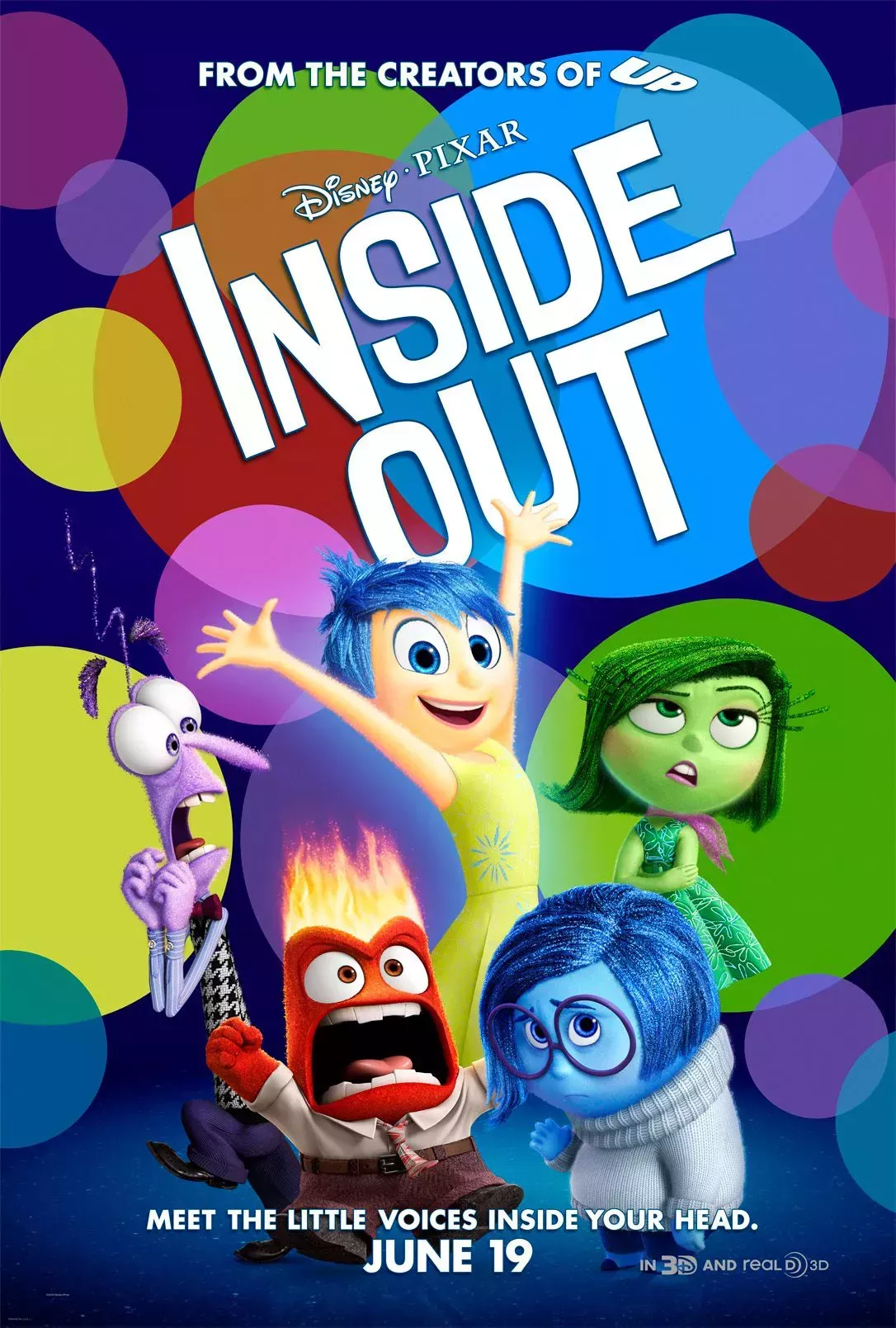 All the emotions posing on the Inside Out Film Poster