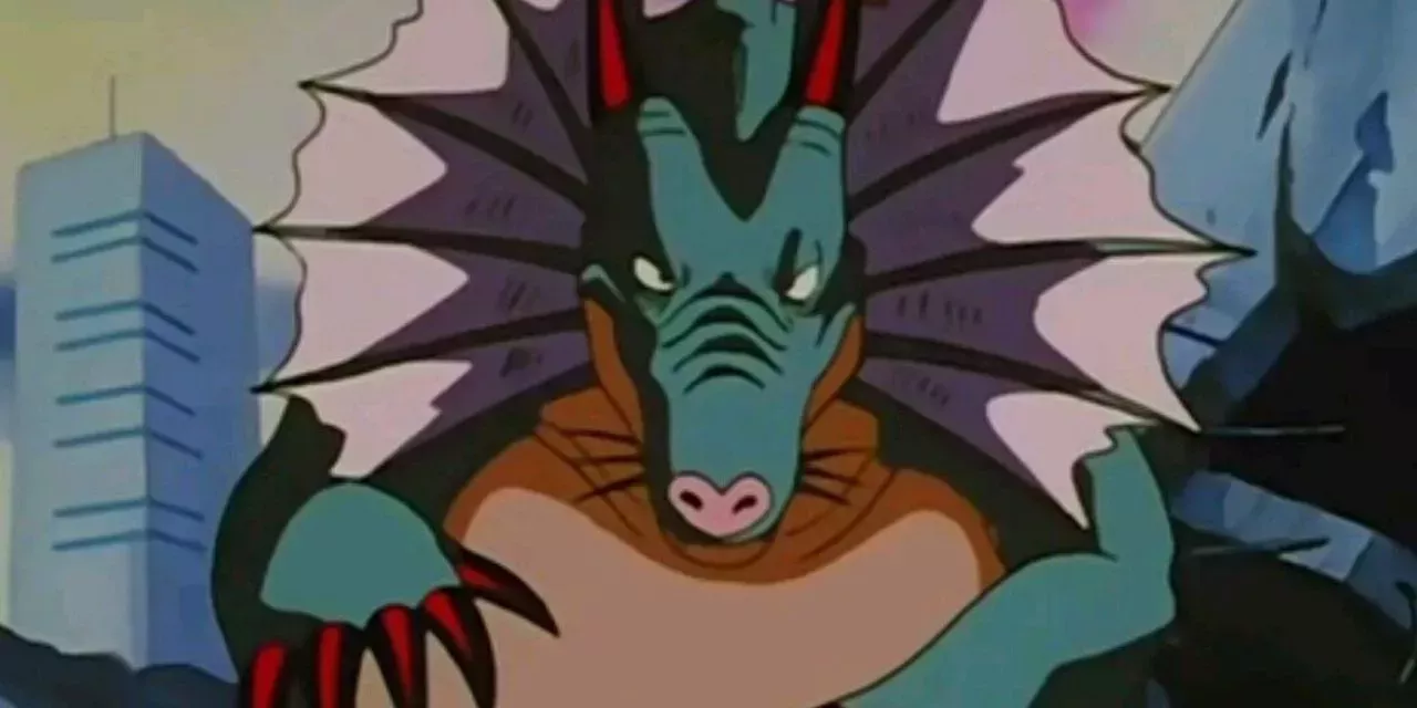 Naturon Shenron approaches in Dragon Ball GT.