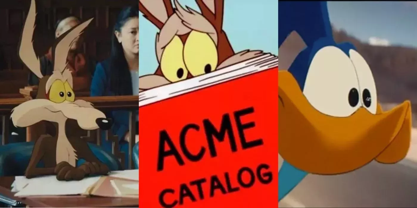 Wile E. Coyote sits in court and reads the ACME catalog, and Roadrunner runs through the desert.