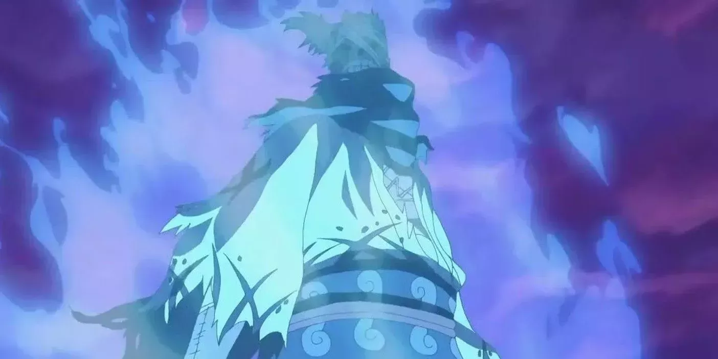 Shimotsuki Ryuma the zombie warrior with a blue aura around him (2)