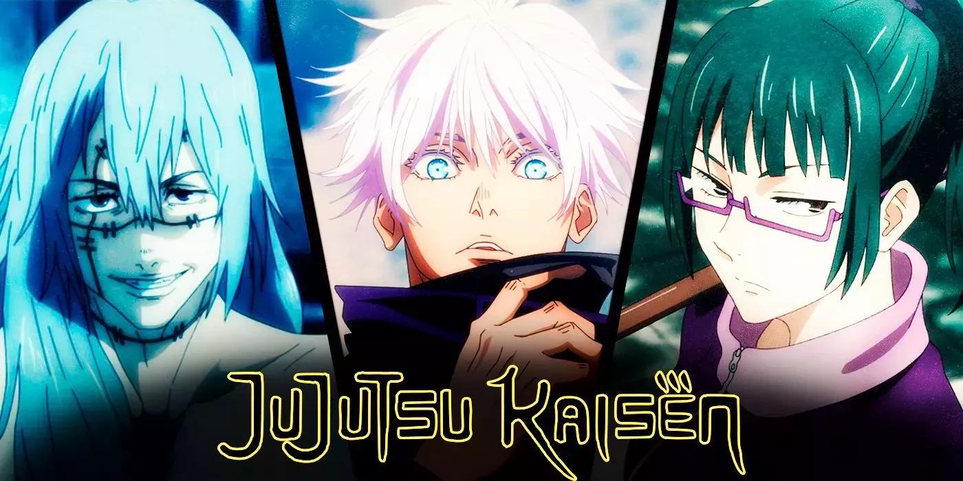 Jujutsu Kaisen' Satoru Gojo, Mahito, and Maki Zenin