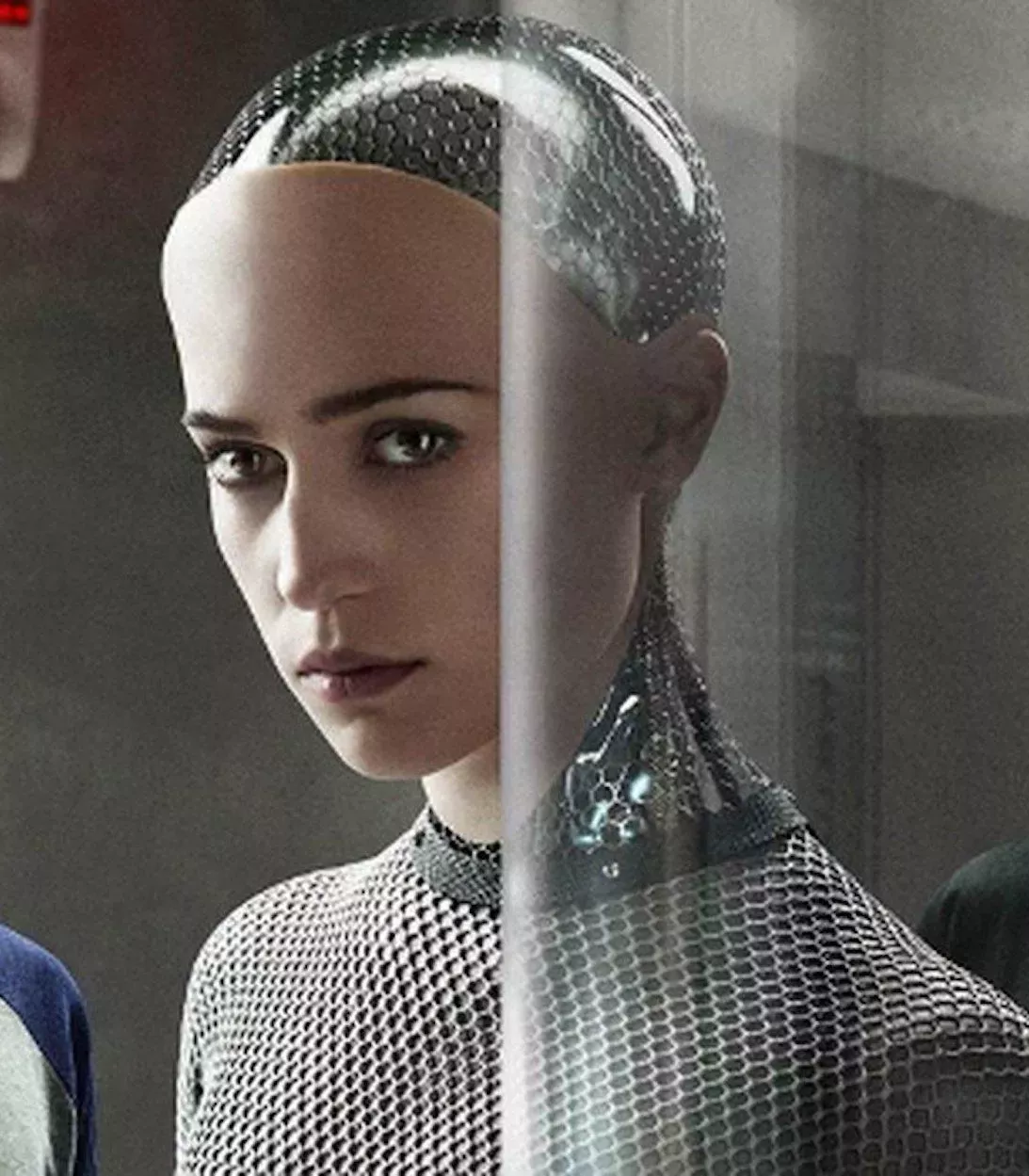 Ava looking at the camera in Ex Machina