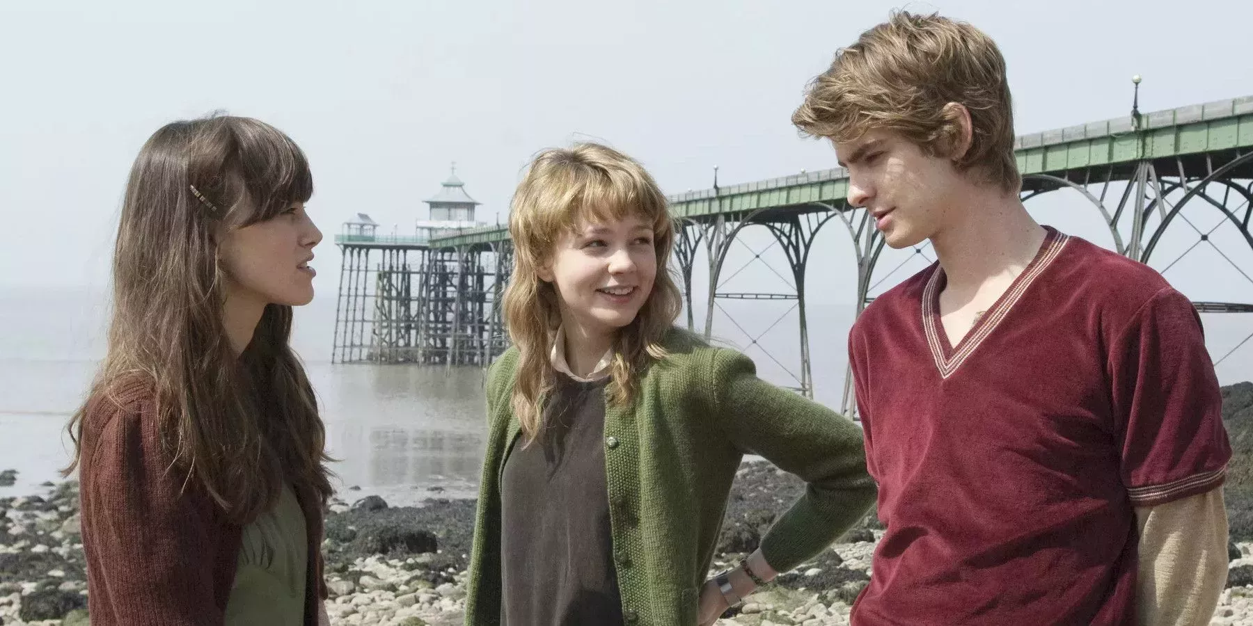 The main cast of Never Let Me Go talking