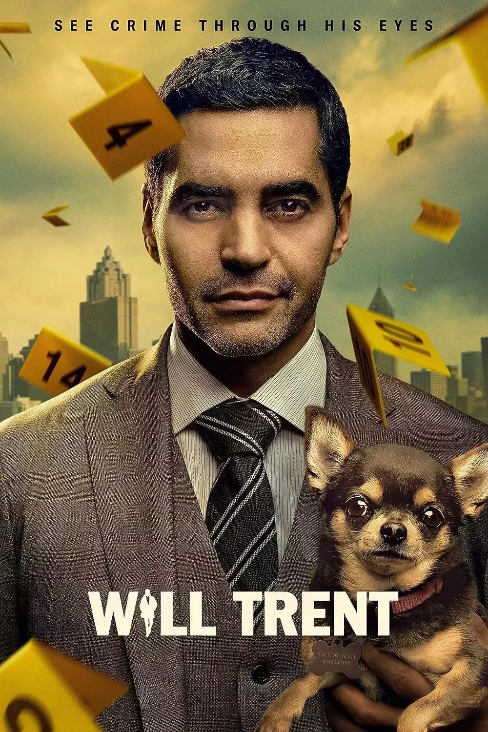Ramón Rodríguez with a Dog in the Will Trent Promo