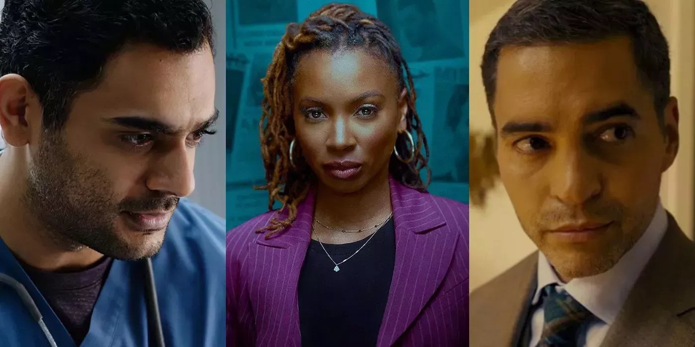 Three-way split image from Transplant, Found, and Will Trent.