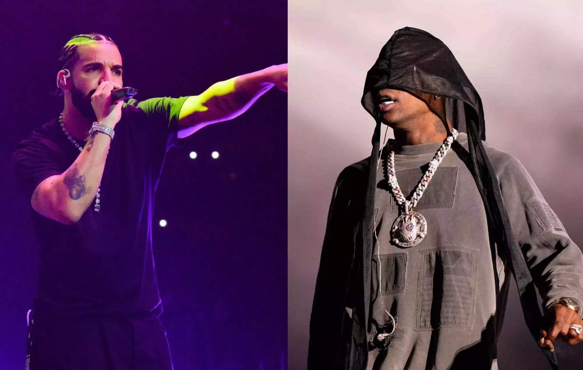 Drake imita a Travis Scott durante su actuación en Meltdown