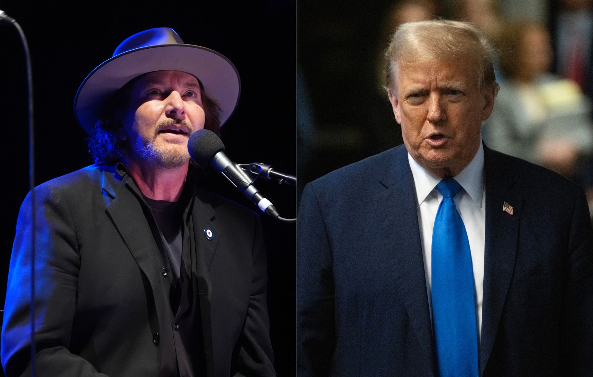 Eddie Vedder, de Pearl Jam, dice que Donald Trump está "desesperado por ganar, sólo para no ir a la cárcel y evitar la bancarrota"