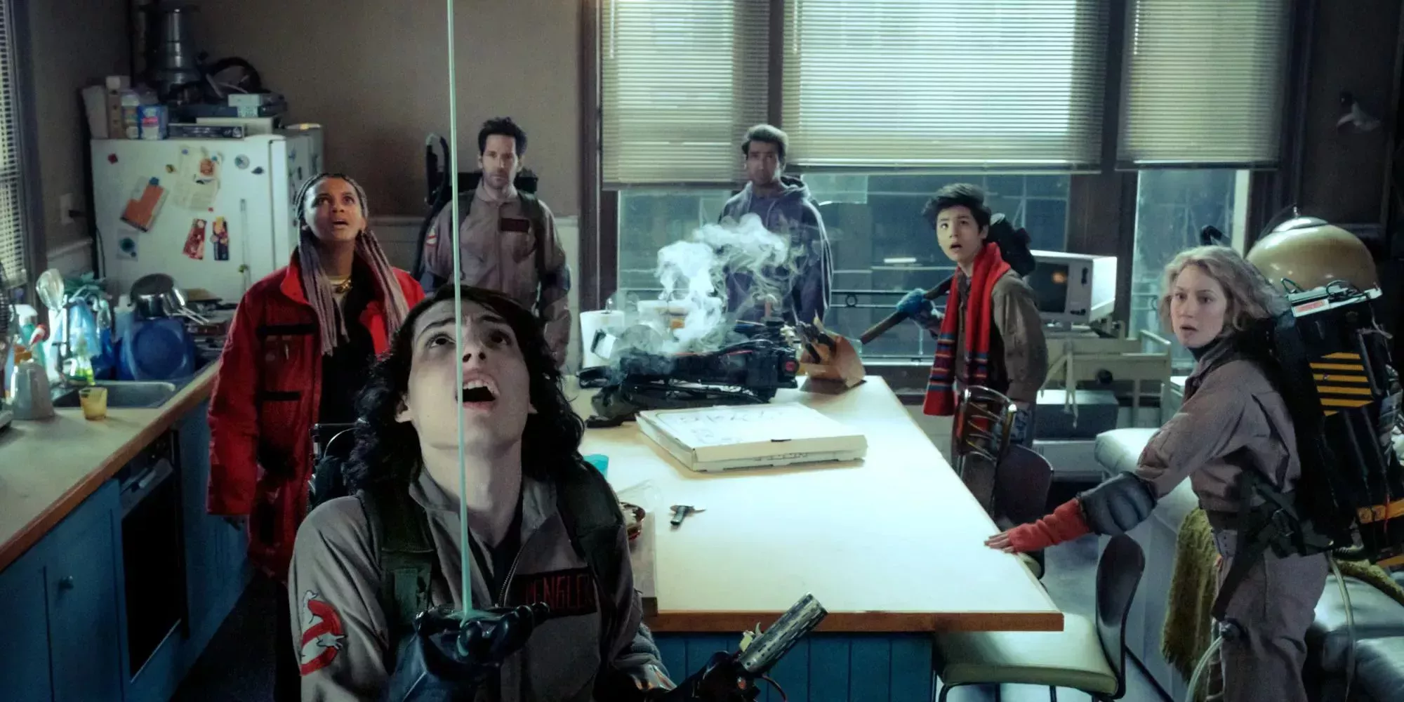 Ectoplasm drips from the ceiling onto Trevor's hand