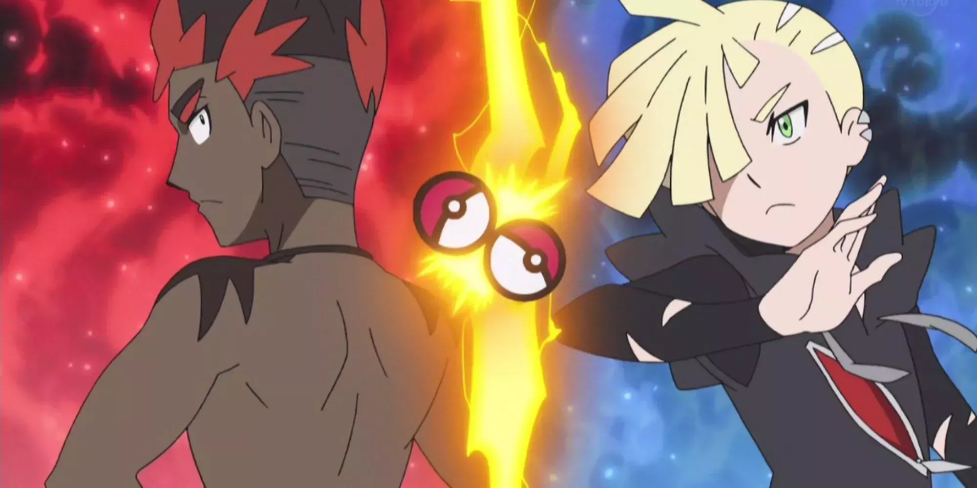Versus screen for Kiawe vs Gladion in Pokemon Sun and Moon