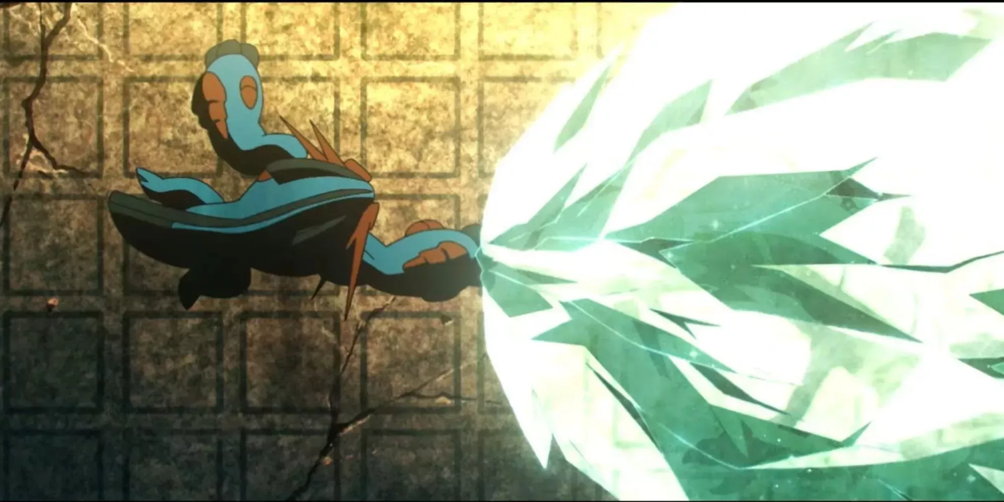 ega Swampert Gives an Ice Punch to Rayquaza