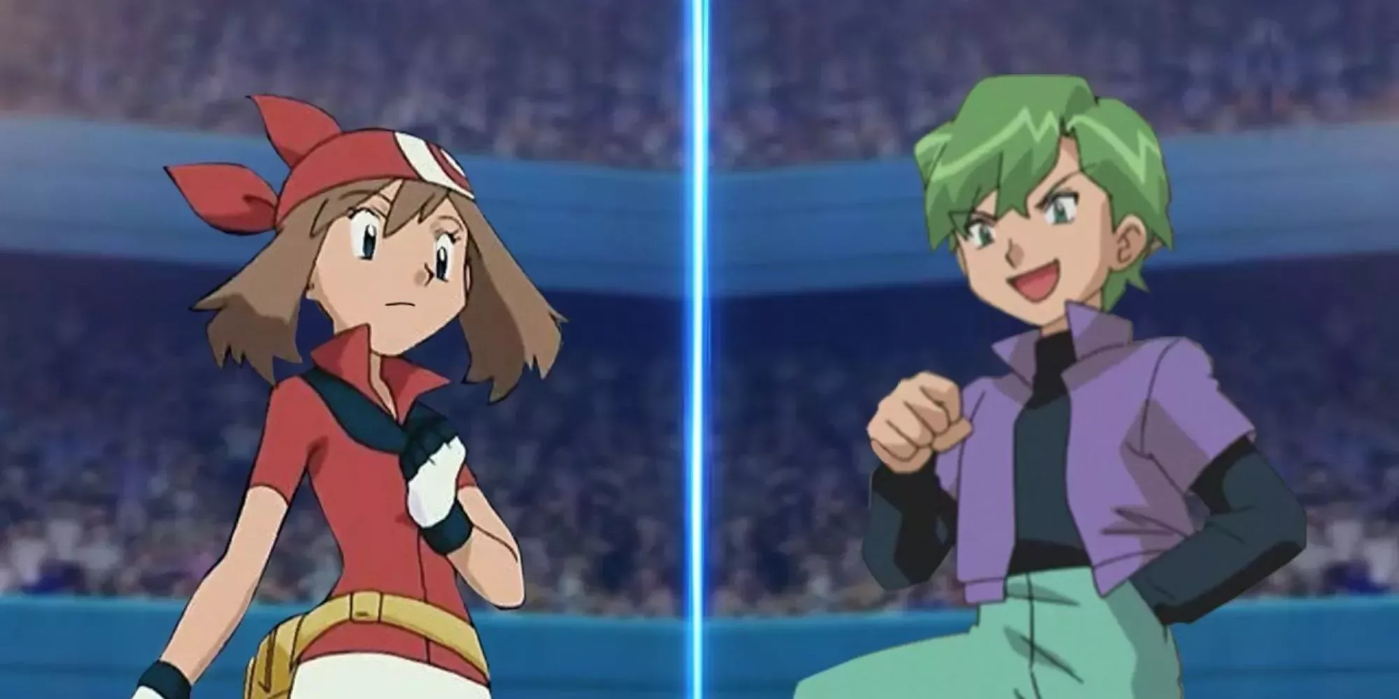 May is pitted against her rival Drew in Pokemon Advanced