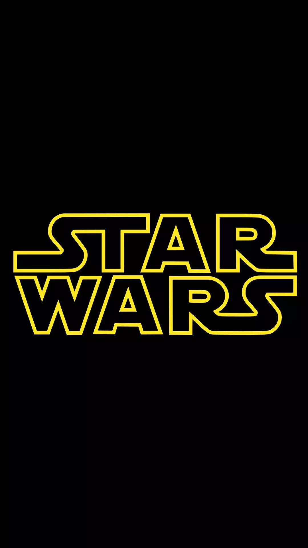 A portrait image of the classic Star Wars logo franchise banner