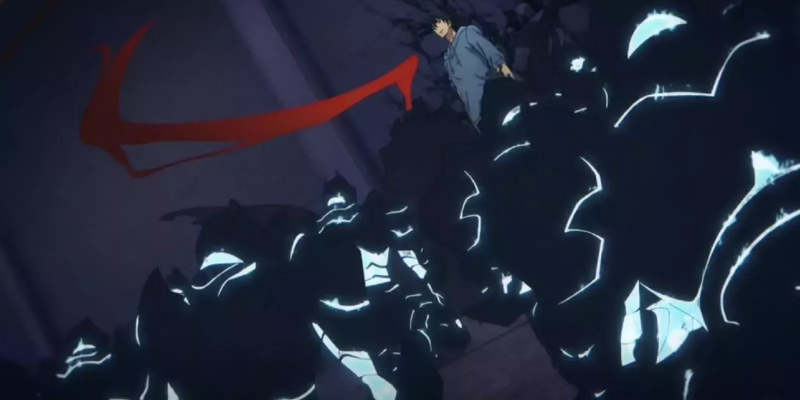 Jinwoo stands among his Shadow Army as the Shadow Monarch in the Solo Leveling anime