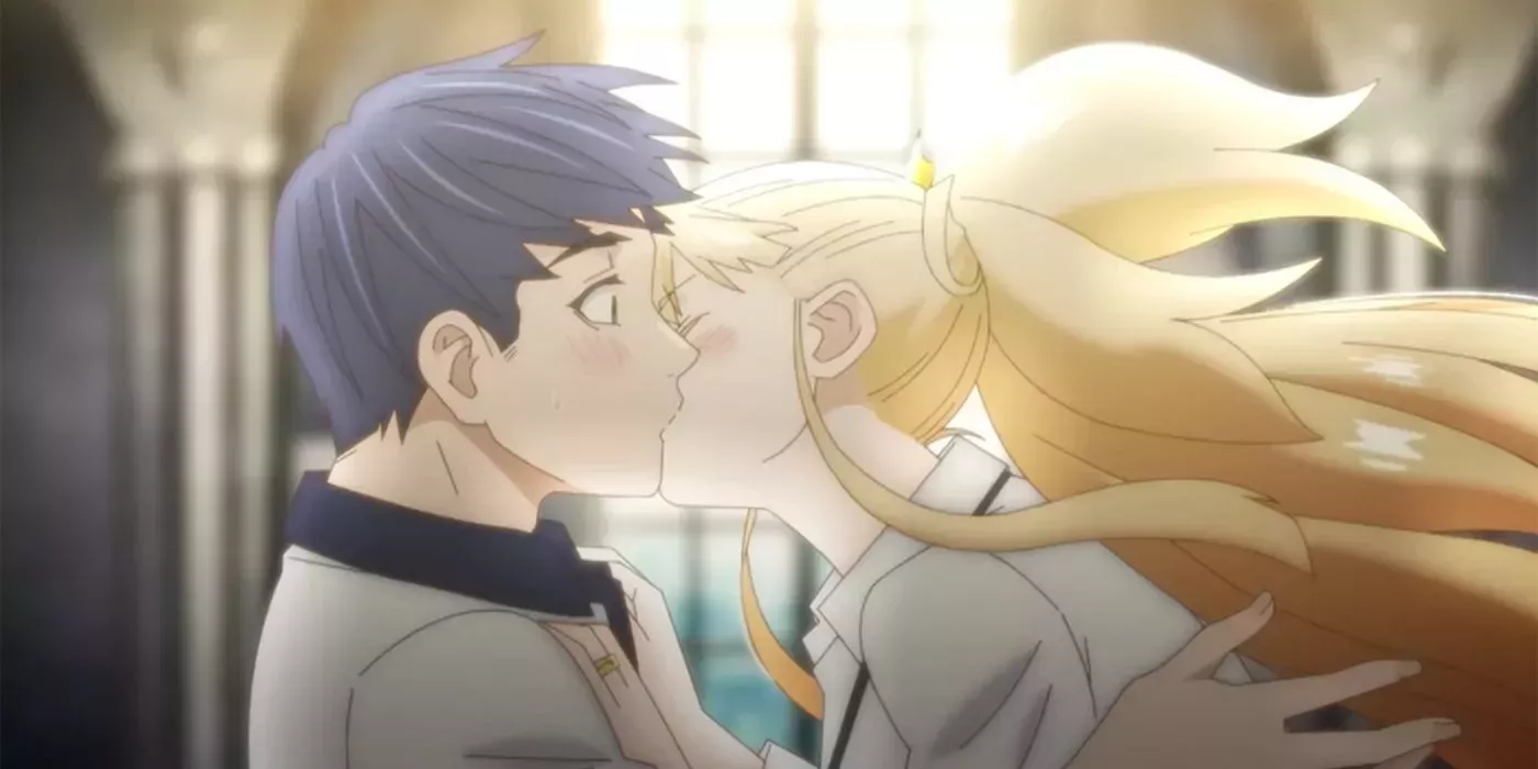satou and hime kissing in tales of wedding rings