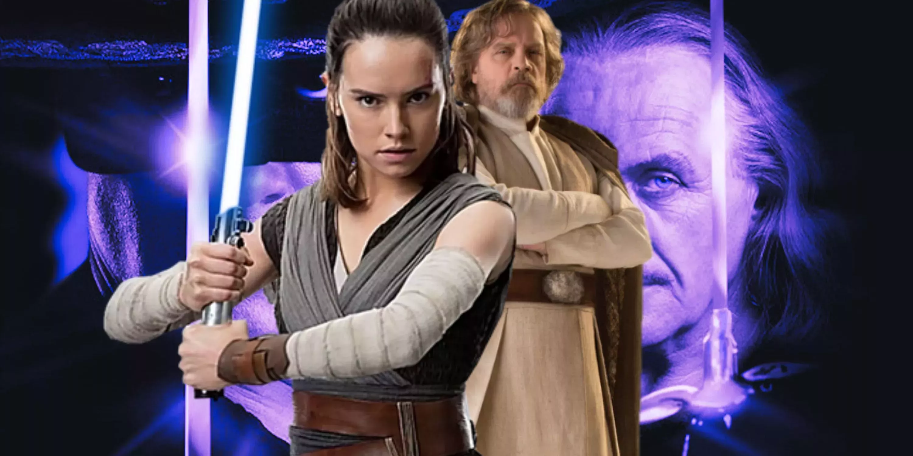 Composite image Zorro and Luke Skywalker and Rey