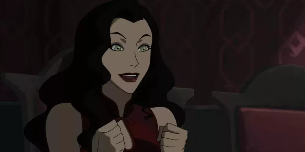 Asami Sato is excited in Legend of Korra.