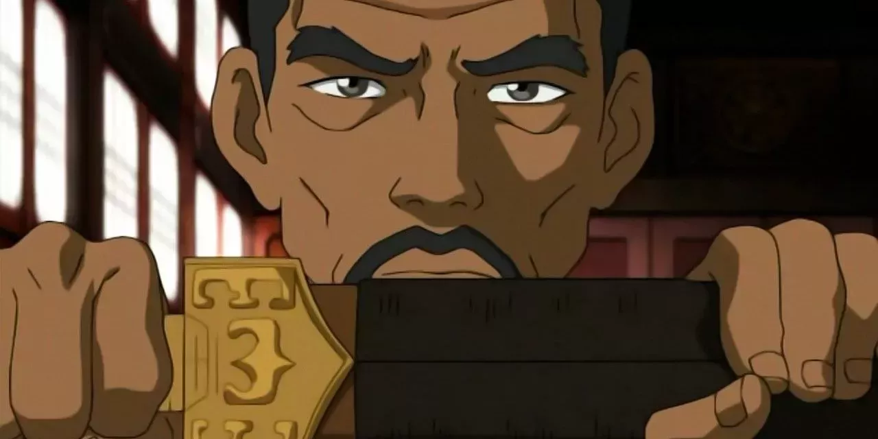Sokka's Master, Piandao holds a sword in Avatar: The Last Airbender