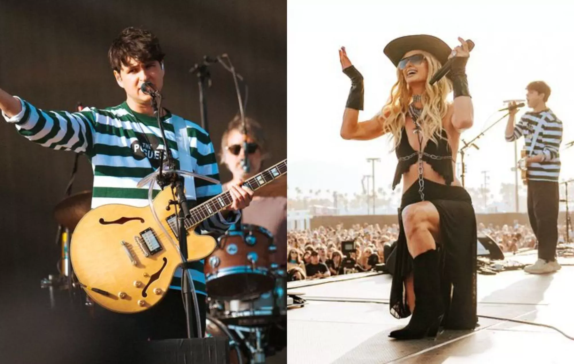 Paris Hilton se cuela en el Coachella 2024 de Vampire Weekend para jugar al 'Cornhole'