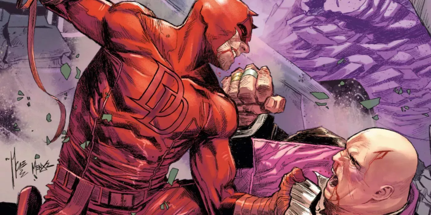 Daredevil and Kingpin locked in combat in Devil's Reign.