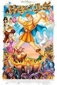 Hercules holds his name over the cast in Disney's Hercules official movie poster