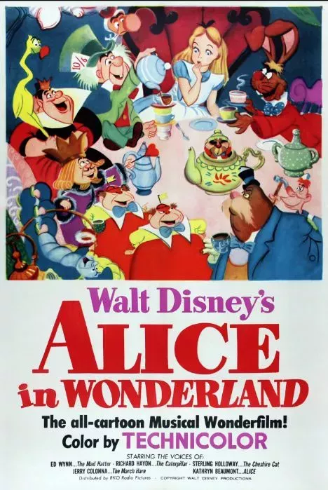 Walt Disney's Alice in Wonderland technicolor movie poster