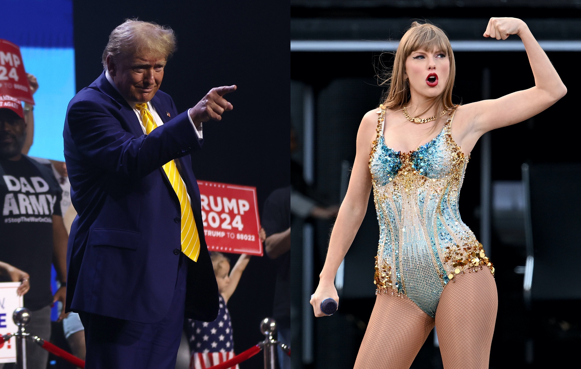 Donald Trump dice que Taylor Swift es "inusualmente bella" y le pregunta si sus opiniones políticas son "una actuación"