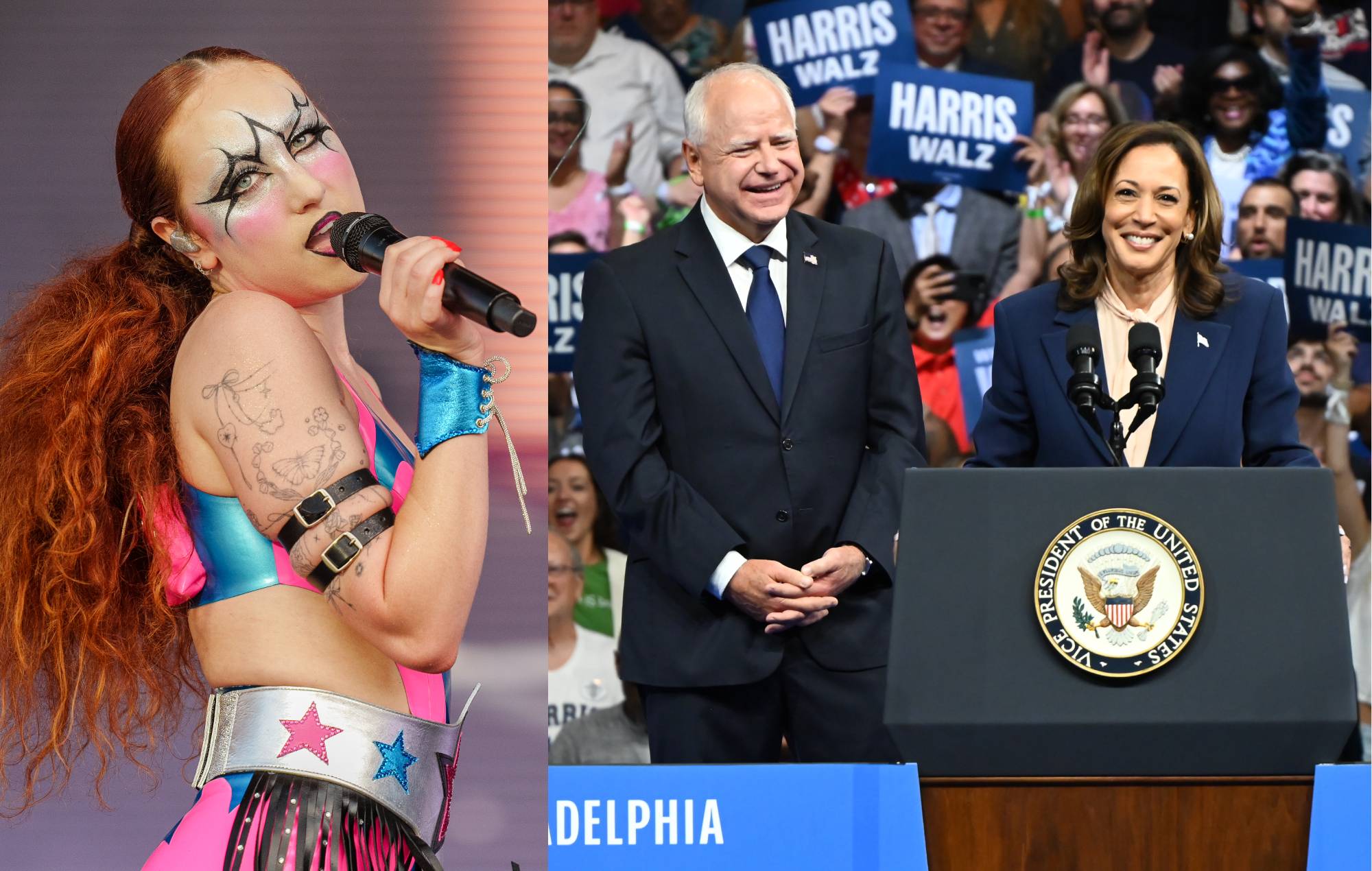 Chappell Roan reacciona cuando sus seguidores dicen que el material de la campaña de Harris-Walz se parece al suyo