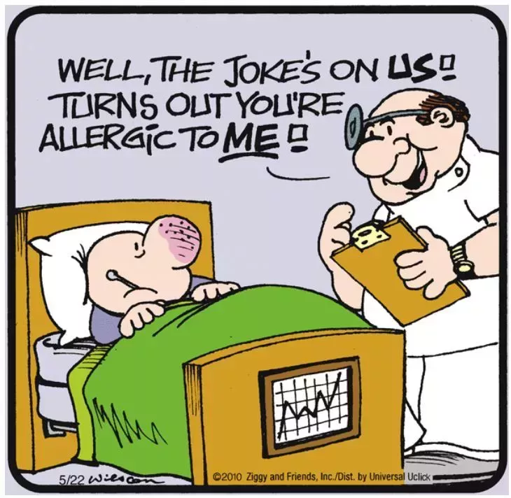Ziggy is allergic to his doctor