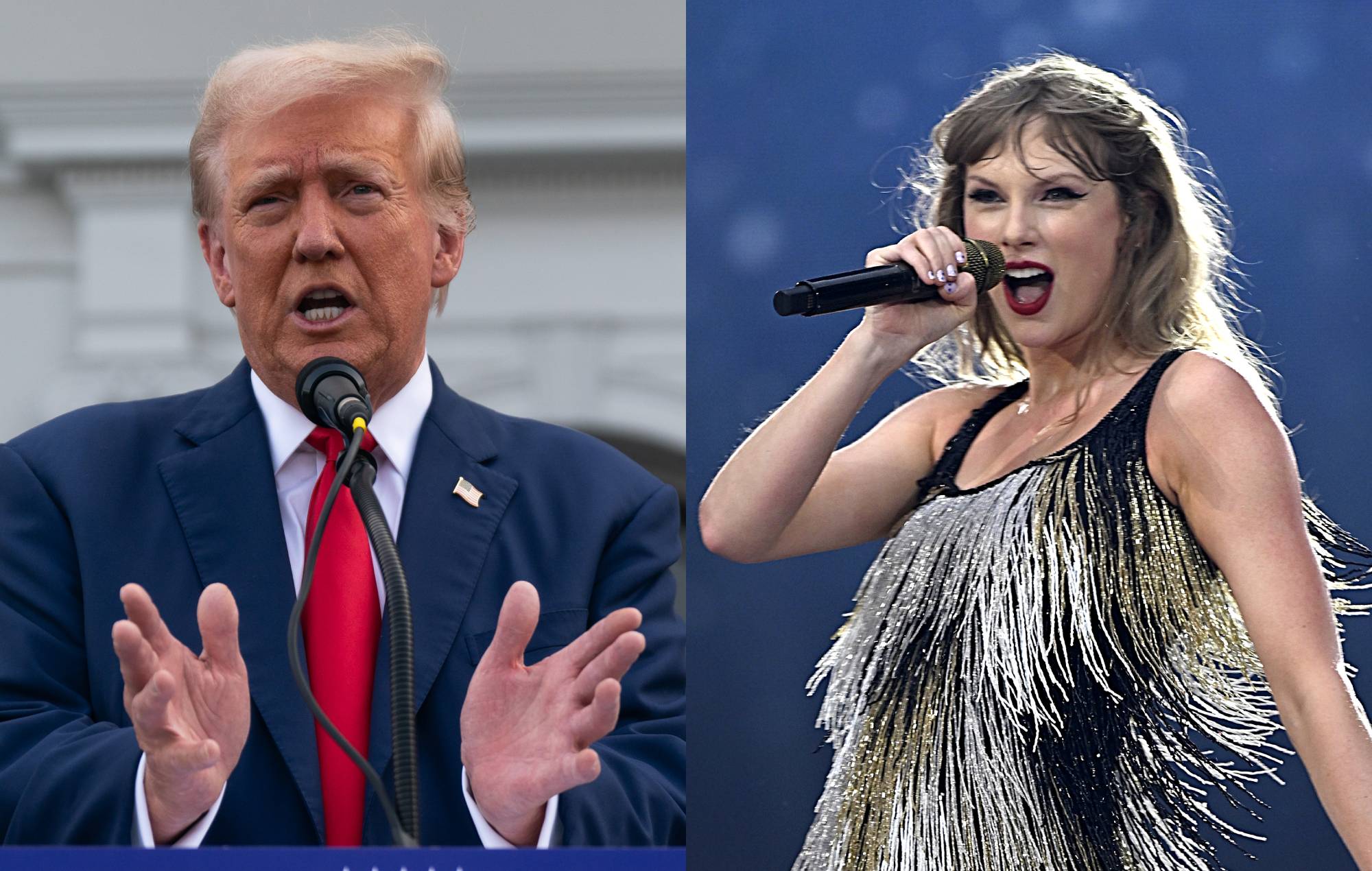 Donald Trump aborda las imágenes de AI "Swifties for Trump": "Alguien más las generó"