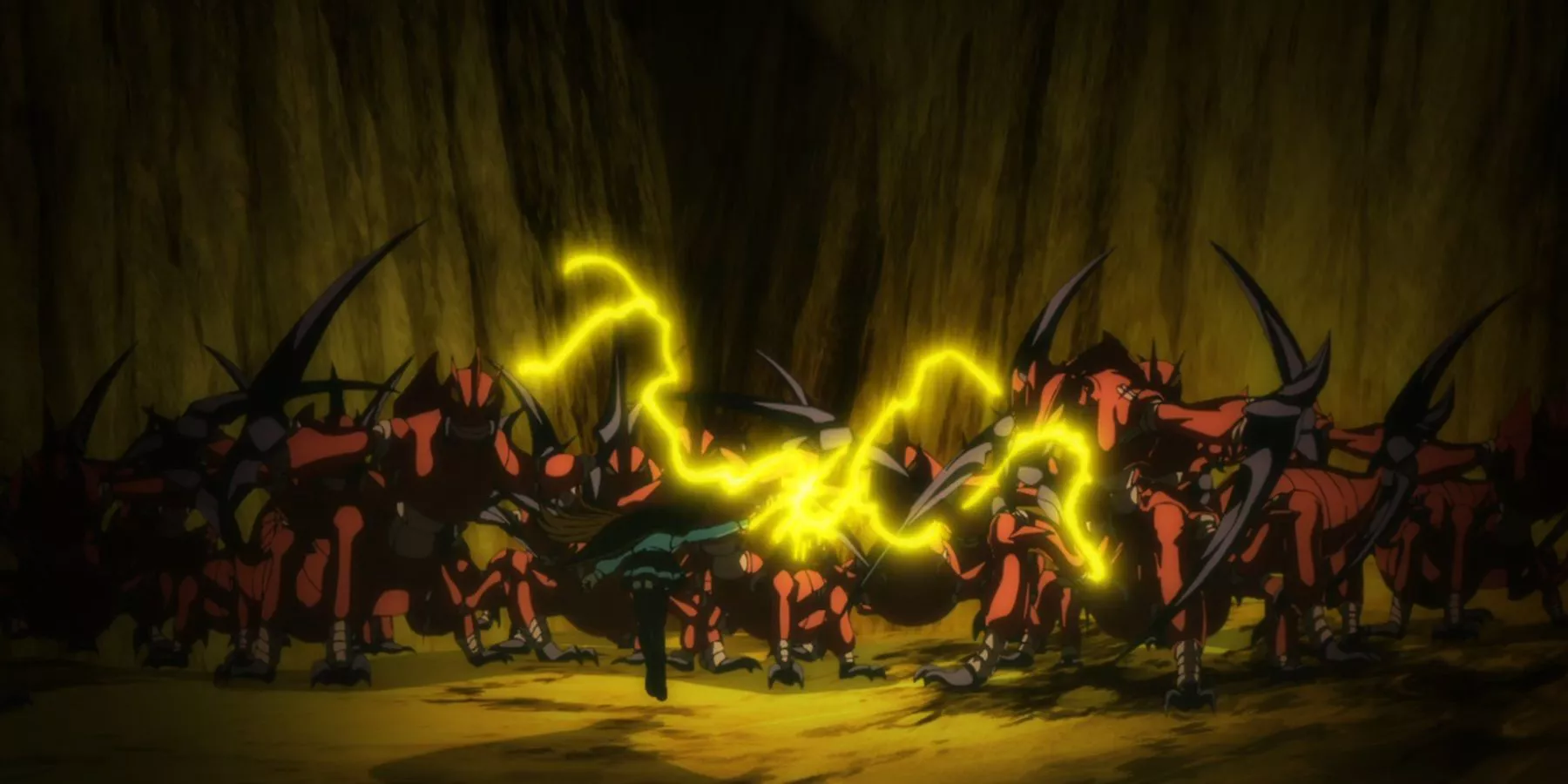 Lihanna Owenzaus cargando a un grupo de Hormigas Carmesí en Wistoria: Varita y Espada.