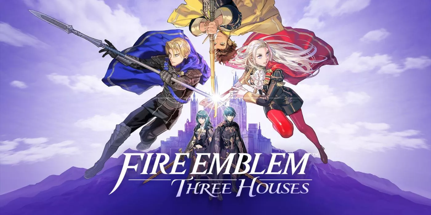 Fire Emblem: Three Houses promotion photo featuring the main characters.