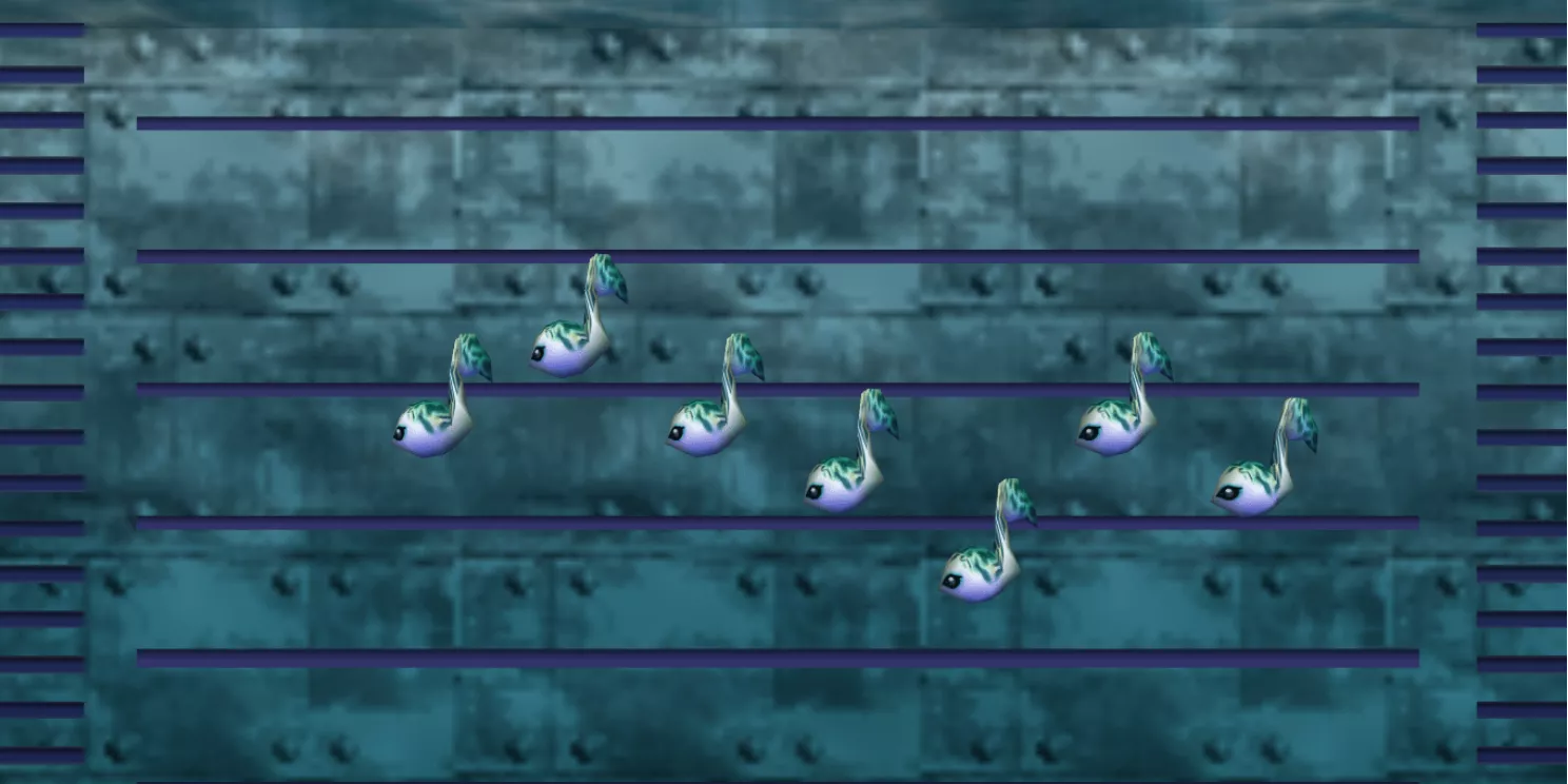 Los bebés Zora enseñan a Link la Nueva Ola Bossa Nova en The Legend of Zelda: Majora's Mask.