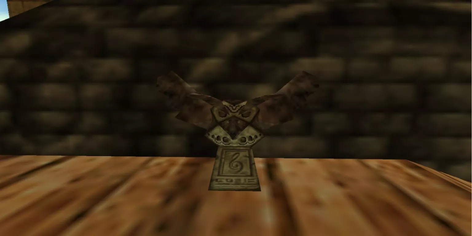 Una Estatua de Búho activa en el Pueblo Reloj en The Legend of Zelda: Majora's Mask.