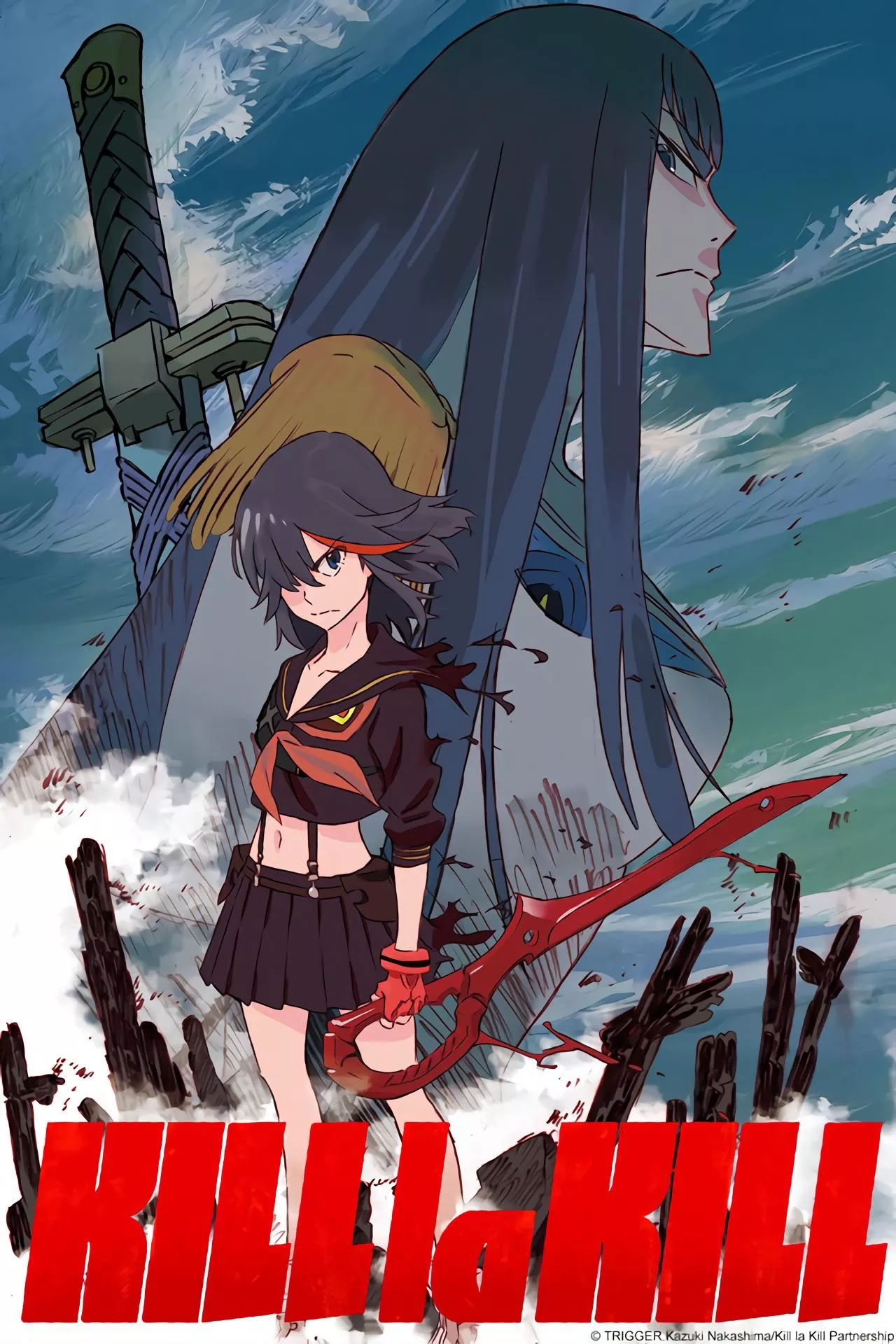 Póster de Kill La Kill con Ryuko Matoi frente a Satsuki Kiryuuin