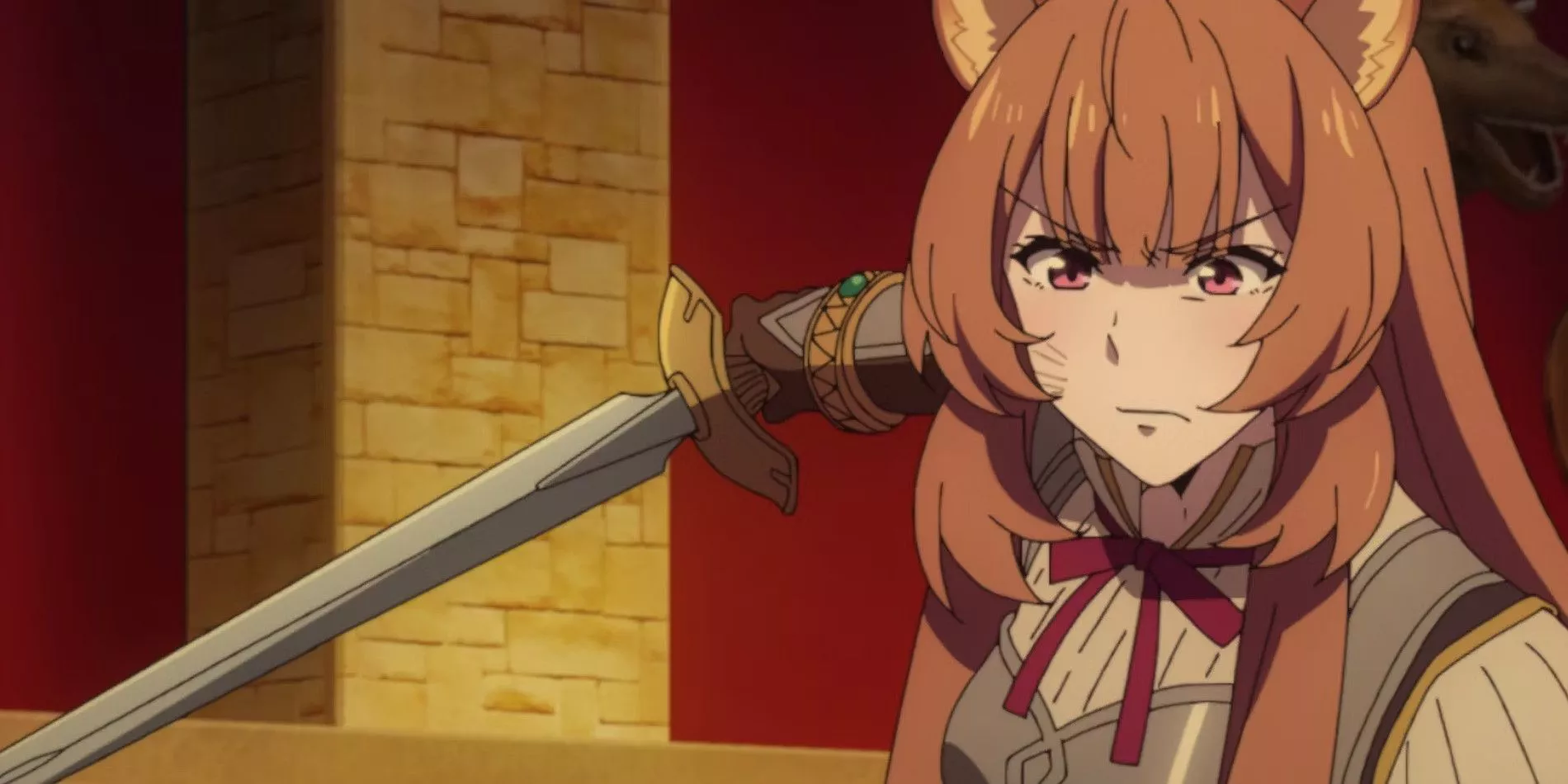 Raphtalia brandishes her sword in The Rising of the Shield Hero anime.